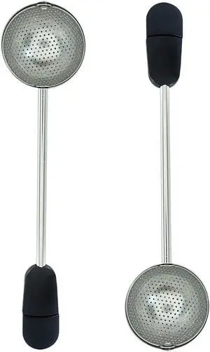 2Pcs Long Handle Tea Ball, Black, Stainless Steel 2Pcs Long Handle Tea Ball, Black, Stainless Steel