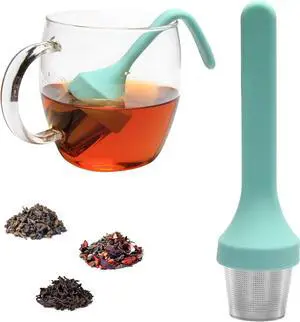 Tea Infuser, Extra Fine Mesh Tea Cup Filter Silicone Handle Stainless Steel Tea Strainer Loose Tea Steeper for Loose Leaf Tea or Herbal Tea Tea Infuser, Extra Fine Mesh Tea Cup Filter Silicone Handle Stainless Steel Tea Strainer Loose Tea Steeper for Loose Leaf Tea or Herbal Tea