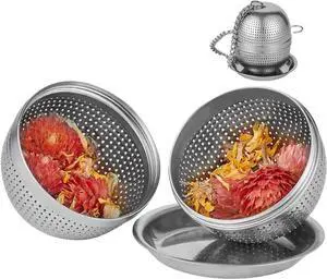 YEOSEN Tea Infuser Ball,Tea Strainer Ball for Loose Leaf Tea, Spice Infuser Stainless Steel Mesh, Fine Threaded Connection, 4.3 inch Chain with Drip Tray YEOSEN Tea Infuser Ball,Tea Strainer Ball for Loose Leaf Tea, Spice Infuser Stainless Steel Mesh, Fine Threaded Connection, 4.3 inch Chain with Drip Tray
