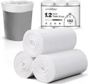 Charmount Small Trash Bags 1.2 Gallon, 102 Count Garbage Bags Charmount Small Trash Bags 1.2 Gallon, 102 Count Garbage Bags