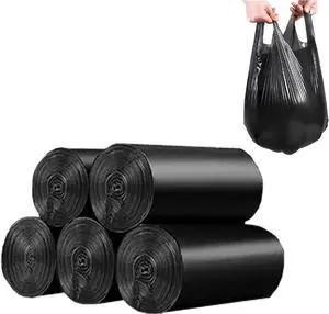 100 Count 4 Gallon Small Black Trash Bags, Durable PE Material, Handles, Breakpoints, 46x60cm 100 Count 4 Gallon Small Black Trash Bags, Durable PE Material, Handles, Breakpoints, 46x60cm