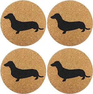 Dachshund Weiner Dog Gift Cork 4 Pack Drink Coasters Set - Basic Design Wiener Dog Decor - Perfect Decoration for Doxie Lovers Dachshund Weiner Dog Gift Cork 4 Pack Drink Coasters Set - Basic Design Wiener Dog Decor - Perfect Decoration for Doxie Lovers