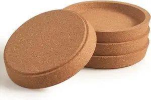 ionEgg Cork Coasters, Etra Thick with Rising Rim Reusable Absorbent Cup Coaster, Stackable, Pack of 4 ionEgg Cork Coasters, Etra Thick with Rising Rim Reusable Absorbent Cup Coaster, Stackable, Pack of 4