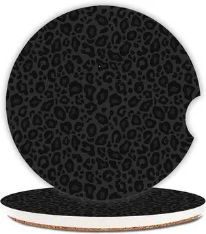 Ceramic Cup Holders Car Coasters for Women/Men,Fashion Absorbent Drink Cup Car Holder Coasters with A Finger Notch 2.56" Pack of 2,Grey and Black Leopard Print Ceramic Cup Holders Car Coasters for Women/Men,Fashion Absorbent Drink Cup Car Holder Coasters with A Finger Notch 2.56" Pack of 2,Grey and Black Leopard Print