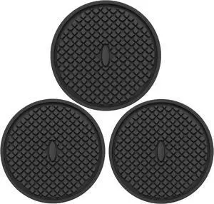 3 Pack Silicone Coasters for Drinks, Thickened Black Coaster with Deep Tray Grooved Design Cup Mat, Washable Heat Resistant Durable Non-Slip Coasters for Coffee Table Wooden Desk Kitchen Bar 3 Pack Silicone Coasters for Drinks, Thickened Black Coaster with Deep Tray Grooved Design Cup Mat, Washable Heat Resistant Durable Non-Slip Coasters for Coffee Table Wooden Desk Kitchen Bar