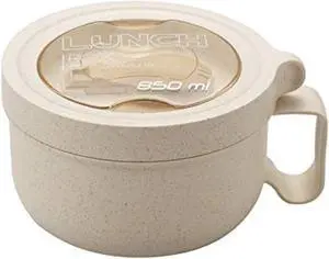 Rarapop 28.7oz Microwave Soup Bowl Containers with Lids, Wheat Straw Ramen Noodles Cup Mug for Instant Noodles,Oatmeal, Gumbo, Salad,Crunch,Cereal & More - Easy-Grip Design, Beige Rarapop 28.7oz Microwave Soup Bowl Containers with Lids, Wheat Straw Ramen Noodles Cup Mug for Instant Noodles,Oatmeal, Gumbo, Salad,Crunch,Cereal & More - Easy-Grip Design, Beige
