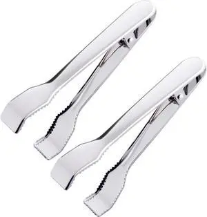 HINMAY Ice Tongs for Ice Bucket 6-3/4 Inch, Set of 2 HINMAY Ice Tongs for Ice Bucket 6-3/4 Inch, Set of 2