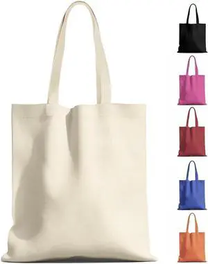 1-200 Pack Available Canvas Reusable Tote Bags with Handle, 1 Pack 1-200 Pack Available Canvas Reusable Tote Bags with Handle, 1 Pack