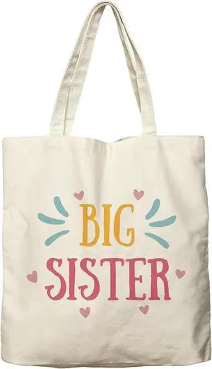 Dlzdn Big Sister Canvas Tote Bag For Women Aesthetic Cute Big Sister Tote Bag Shopping Grocery Bag Beach Bag Gifts for Women Teacher Bag Reusable Grocery Bag Dlzdn Big Sister Canvas Tote Bag For Women Aesthetic Cute Big Sister Tote Bag Shopping Grocery Bag Beach Bag Gifts for Women Teacher Bag Reusable Grocery Bag