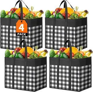 WOWBOX Reusable Grocery Bags, Foldable Reusable Shopping Tote Bags WOWBOX Reusable Grocery Bags, Foldable Reusable Shopping Tote Bags