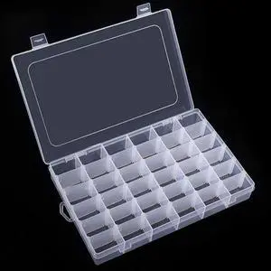 36 Grids Clear Plastic Organizer Box with Adjustable Dividers for Beads 36 Grids Clear Plastic Organizer Box with Adjustable Dividers for Beads