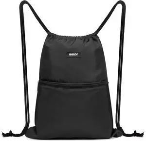 WANDF Drawstring Backpack, Gym Sackpack for Sports (Black) WANDF Drawstring Backpack, Gym Sackpack for Sports (Black)