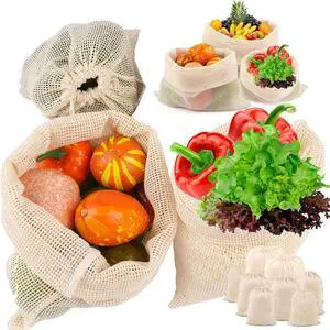 8 Pack Reusable Produce Bags, Mesh Produce Bags, Mesh Bags For Vegetables 8 Pack Reusable Produce Bags, Mesh Produce Bags, Mesh Bags For Vegetables