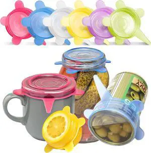 Orblue Reusable Silicone Stretch Lids 6-Pack Small for Fresh Food Storage - Seal in Flavors, Keep Food Fresh and Reduce Waste Multicolored Orblue Reusable Silicone Stretch Lids 6-Pack Small for Fresh Food Storage - Seal in Flavors, Keep Food Fresh and Reduce Waste Multicolored