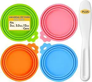 Lydia's Deal 4 Pack Universal Pet Food Can Covers, Silicone Lids for Dog and Cat Cans, Fit Most Standard Sizes (Multicolor) Lydia's Deal 4 Pack Universal Pet Food Can Covers, Silicone Lids for Dog and Cat Cans, Fit Most Standard Sizes (Multicolor)
