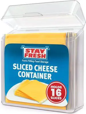 Stay Fresh American Cheese Slice Storage Container Clear Plastic Cheese Slice Holder that is Dishwasher Safe, BPA Free. Air tight Cheese Container for your Pantry, Counter, Refrigerator Stay Fresh American Cheese Slice Storage Container Clear Plastic Cheese Slice Holder that is Dishwasher Safe, BPA Free. Air tight Cheese Container for your Pantry, Counter, Refrigerator