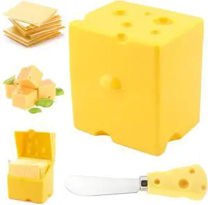 Sliced Cheese Storage Container, Plastic Cheese Slice Keeper for Fridge with Butter Cu-tter, Flipped Lid Chees e Saver Holder, Airtight, Keeps Chees e Fresh Longer(COLOR:Yellow) Sliced Cheese Storage Container, Plastic Cheese Slice Keeper for Fridge with Butter Cu-tter, Flipped Lid Chees e Saver Holder, Airtight, Keeps Chees e Fresh Longer(COLOR:Yellow)