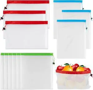 MAQIHAN 12PCS Reusable Produce Bags - Mesh Bags Drawstring for Food Storage MAQIHAN 12PCS Reusable Produce Bags - Mesh Bags Drawstring for Food Storage