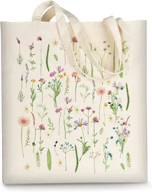 AUSVKAI Canvas Tote Bag Aesthetic for Women, Cute Reusable Cloth Cotton Bags for Shopping Beach Grocery AUSVKAI Canvas Tote Bag Aesthetic for Women, Cute Reusable Cloth Cotton Bags for Shopping Beach Grocery