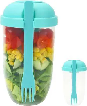 Salad Shaker Cup Container for Lunch Portable Fresh Salad Cup Keep Fit Food Dressing Bottle Container, Breakfast Vegetable Fruits Jar Holder to Go Meal for Lunch, Green Pods with Lid and Fork Salad Shaker Cup Container for Lunch Portable Fresh Salad Cup Keep Fit Food Dressing Bottle Container, Breakfast Vegetable Fruits Jar Holder to Go Meal for Lunch, Green Pods with Lid and Fork