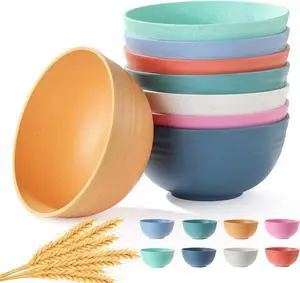 8PCS Cereal Bowl, Ohola Unbreakable Wheat Straw Cereal Bowls, Microwave & Dishwasher Safe Kitchen Bowls for Cereal, Snack, Soup, Salad and Rice, MultiColors, BPA Free, 26oz (Ser of 8) 8PCS Cereal Bowl, Ohola Unbreakable Wheat Straw Cereal Bowls, Microwave & Dishwasher Safe Kitchen Bowls for Cereal, Snack, Soup, Salad and Rice, MultiColors, BPA Free, 26oz (Ser of 8)