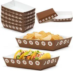 Mexican Taco Nights Food Trays - 50Pcs Mexican Cielito Lindo Brown Flower Unassembled Trays Nacho Snack Candy Holder Disposable Paper Plates Birthday Carnival Party Supplies Food Containers Mexican Taco Nights Food Trays - 50Pcs Mexican Cielito Lindo Brown Flower Unassembled Trays Nacho Snack Candy Holder Disposable Paper Plates Birthday Carnival Party Supplies Food Containers