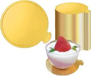 YYaaloa 3.5 Inch Mini Round Golden Cake Boards 100pcs Mousse Cupcake Base Paper Plates Circle Dessert Board (Gold 3.5inch 100pcs) YYaaloa 3.5 Inch Mini Round Golden Cake Boards 100pcs Mousse Cupcake Base Paper Plates Circle Dessert Board (Gold 3.5inch 100pcs)