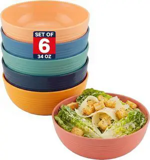 Plastic Bowls Kitchen Set for Cereals, Fruit, Soup Salad Bowl Set of 6 for Hot Cold Use Durable Non-BPA Plastic Stackable Toddler Bowls Dinnerware Sets for Travel, RV, Camping, Meal Prep Plastic Bowls Kitchen Set for Cereals, Fruit, Soup Salad Bowl Set of 6 for Hot Cold Use Durable Non-BPA Plastic Stackable Toddler Bowls Dinnerware Sets for Travel, RV, Camping, Meal Prep