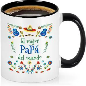 YHRJWN Papa Gifts - El Mejor Papa Del Mundo Coffee Mug, regalos para el día del padre, Father's Day Birthday Gift for Dad from Daughter or Son, 11 Oz YHRJWN Papa Gifts - El Mejor Papa Del Mundo Coffee Mug, regalos para el día del padre, Father's Day Birthday Gift for Dad from Daughter or Son, 11 Oz