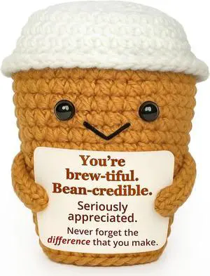 Coffee Lovers Gifts for Women, Positive Espresso Emotional Crochet Coffee Lovers Gifts for Women, Positive Espresso Emotional Crochet