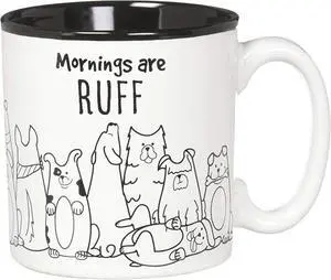 Burton and Burton Mornings are Ruff Ceramic Coffee Mug, 13 Ounce Burton and Burton Mornings are Ruff Ceramic Coffee Mug, 13 Ounce