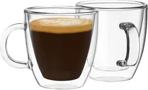 Mindful Design Double Wall Insulated Glasses Espresso Cups (Set of 2) - 5.4-Ounce Mugs Mindful Design Double Wall Insulated Glasses Espresso Cups (Set of 2) - 5.4-Ounce Mugs