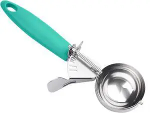 JUNADAEL J Portion Scoop, 2.75 OZ Disher Scoop, #16 Cookie Scoops, Green Handle, for Portion Control, Cookie Dough, Cupcake Batter, Ice Cream, Muffin, Mashed Potatoes JUNADAEL J Portion Scoop, 2.75 OZ Disher Scoop, #16 Cookie Scoops, Green Handle, for Portion Control, Cookie Dough, Cupcake Batter, Ice Cream, Muffin, Mashed Potatoes