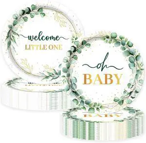 50Pcs Baby Shower Paper Plates Sage Green Oh Baby Party Supplies Welcome Little One Baby Shower Plates 7 inch Disposable Paper Dessert Tableware Set for Gender Reveal Boy Girl Birthday Party 50Pcs Baby Shower Paper Plates Sage Green Oh Baby Party Supplies Welcome Little One Baby Shower Plates 7 inch Disposable Paper Dessert Tableware Set for Gender Reveal Boy Girl Birthday Party