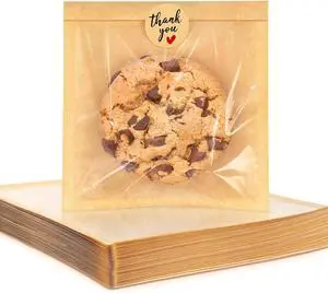 100 Pack Cookie Packaging Bags with Seal, 5.7x6.5 Inch Heat Sealable Paper Cookie Sleeves, Grease Resistant To Go Bakery Bags with Window for Bake Sale Brownie, Treat, Donut, Cake Slice, Scone 100 Pack Cookie Packaging Bags with Seal, 5.7x6.5 Inch Heat Sealable Paper Cookie Sleeves, Grease Resistant To Go Bakery Bags with Window for Bake Sale Brownie, Treat, Donut, Cake Slice, Scone