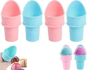 Vanleonet 4Pcs Ice Cream Cone Holder, 2024 New Plastic Ice Cream Snow Cone Rack, Kiddie Cones Ice Cream Scoops, Reusable Food Grade Ice Cream Cup Spoon For Birthday Party, Gifts For Kids Vanleonet 4Pcs Ice Cream Cone Holder, 2024 New Plastic Ice Cream Snow Cone Rack, Kiddie Cones Ice Cream Scoops, Reusable Food Grade Ice Cream Cup Spoon For Birthday Party, Gifts For Kids