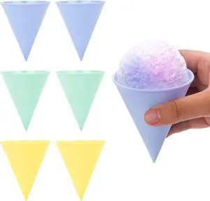 Reusable Plastic Snow Cone Cups, Sturdy Shaved Ice Cups for Kids, Compatible with Nostalgia & Cuisinart Snow Cone Machine, Ideal for Smmer Party, Bright Colors, 4oz, Set of 6 Reusable Plastic Snow Cone Cups, Sturdy Shaved Ice Cups for Kids, Compatible with Nostalgia & Cuisinart Snow Cone Machine, Ideal for Smmer Party, Bright Colors, 4oz, Set of 6