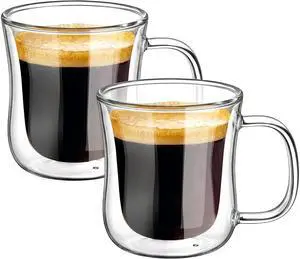 ecooe Espresso Cups 4 Oz Double Walled Glasses Coffee Mugs Set of 2 120 ml ecooe Espresso Cups 4 Oz Double Walled Glasses Coffee Mugs Set of 2 120 ml