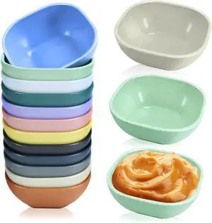 TKOnline 12 Pack 4.5 OZ Small Wheat Straw Dipping Bowls, Unbreakable Dessert and Side Dish Bowls for Ketchup, Nuts, Sauces, Dips, Condiments TKOnline 12 Pack 4.5 OZ Small Wheat Straw Dipping Bowls, Unbreakable Dessert and Side Dish Bowls for Ketchup, Nuts, Sauces, Dips, Condiments
