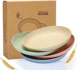 LRUUIDDE Unbreakable Cereal Dinner Plate, 9 Inch Wheat Straw Deep Reusable Plastic, Lightweight Salad Kids for Kitchen Camping BPA FREE Dishwasher Safe LRUUIDDE Unbreakable Cereal Dinner Plate, 9 Inch Wheat Straw Deep Reusable Plastic, Lightweight Salad Kids for Kitchen Camping BPA FREE Dishwasher Safe