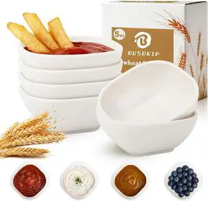 5 OZ Sauce Bowls Set of 6, Unbreakable Dipping Sauce Cups - White 5 OZ Sauce Bowls Set of 6, Unbreakable Dipping Sauce Cups - White