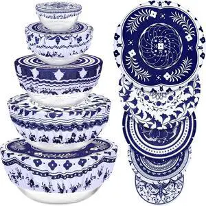 5 Pieces Bowl Covers Reusable, Elastic Cloth Covers for Proofing and Food 5 Pieces Bowl Covers Reusable, Elastic Cloth Covers for Proofing and Food