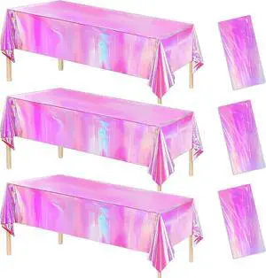 Srua Don Pink Iridescent Party Decorations Tablecloth for Mermaid Birthday Srua Don Pink Iridescent Party Decorations Tablecloth for Mermaid Birthday
