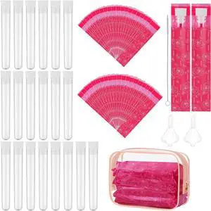 64 Pcs Tampon Flasks Set Includes 20 Reusable Plastic Flasks, 40 Self Adhesive Wrappers, 2 Funnels, Storage Bag, Straw Scrubber, Hidden Flasks for Cruise Event, Concert, Outdoor Sports (Rose red) 64 Pcs Tampon Flasks Set Includes 20 Reusable Plastic Flasks, 40 Self Adhesive Wrappers, 2 Funnels, Storage Bag, Straw Scrubber, Hidden Flasks for Cruise Event, Concert, Outdoor Sports (Rose red)