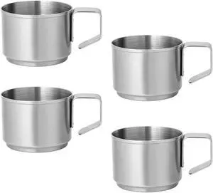 ZPUFAW 4Pcs Espresso Cups 4 oz Expresso Shots Cups 18/8 Stainless Steel Coffee Cups Set of 4 ZPUFAW 4Pcs Espresso Cups 4 oz Expresso Shots Cups 18/8 Stainless Steel Coffee Cups Set of 4