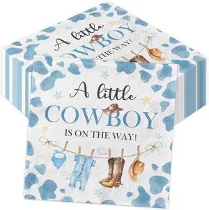 Cowboy Baby Shower Decorations-40pcs Little Cowboy Baby Shower Napkins, Blue Disposable Little Cowboy is on the Way Paper Napkins for Boys Cowboy Baby Shower Birthday Party Decorations Cowboy Baby Shower Decorations-40pcs Little Cowboy Baby Shower Napkins, Blue Disposable Little Cowboy is on the Way Paper Napkins for Boys Cowboy Baby Shower Birthday Party Decorations