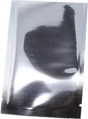 PABCK 100 Pack Silver Foil Pouch Open Top Heat Seal Mylar Bags 3.1x4.7 inch PABCK 100 Pack Silver Foil Pouch Open Top Heat Seal Mylar Bags 3.1x4.7 inch
