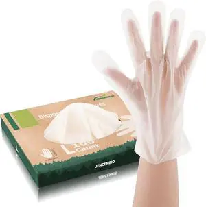 Compostable Disposable Gloves for Food Pre with US BPI ASTM D6400 and Europe OK Compost Home Certified 100 Couts Compostable Disposable Gloves for Food Pre with US BPI ASTM D6400 and Europe OK Compost Home Certified 100 Couts
