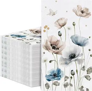 NatNarr 60 Pk Floral Paper Napkins, Decorative Dinner Guest Bathroom Napkin NatNarr 60 Pk Floral Paper Napkins, Decorative Dinner Guest Bathroom Napkin