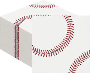 Kochorie 96 Pieces Baseball Napkins 6.5 x 6.5 Inches Paper Baseball Party Decorations Disposable Baseball Themed Party Supplies Baseball Pattern Cocktail Napkins for Baseball Party Sports Birthday Kochorie 96 Pieces Baseball Napkins 6.5 x 6.5 Inches Paper Baseball Party Decorations Disposable Baseball Themed Party Supplies Baseball Pattern Cocktail Napkins for Baseball Party Sports Birthday